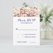 String lichten glitz bruiloft RSVP kaarten Kaartje (Staand voorkant)