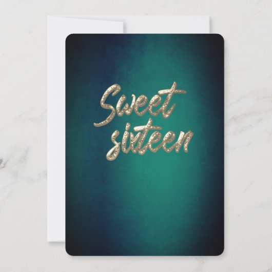 String lichten goud sparkle smaragdgroen kaart (Achterkant)