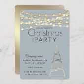 string lichten gouden corporate kerstfeest kaart (Voorkant / Achterkant)