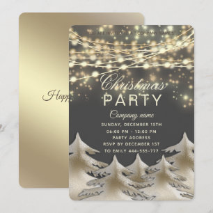 string lichten gouden corporate kerstfeest kaart
