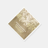 String lichten  gouden glitter papier servetten (Hoek)
