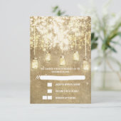 String lichten metselaar potten bruiloft RSVP kaar (Staand voorkant)