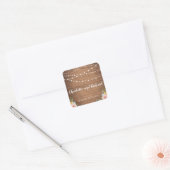 String lichten op hout rustieke bruiloft stickers (Envelop)