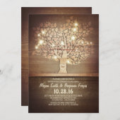 String lichten & rustieke boom repetitie diner kaart (Voorkant / Achterkant)