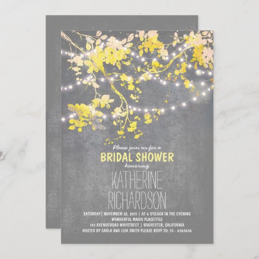 String lichten schattig en fancy vrijgezellenfeest kaart (Voorkant / Achterkant)