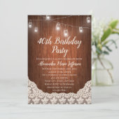 String Light Mason Jar 40e verjaardagsfeestje Kaart (Staand voorkant)