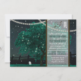 String Light Mason Jar Firefly Wedding Invitations Kaart