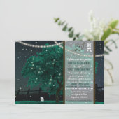String Light Mason Jar Firefly Wedding Invitations Kaart (Staand voorkant)