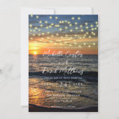 String Light Sunset Beach Weddenschap Save The Date (Voorkant)