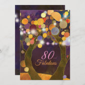 String Lights 80ste verjaardagsfeest Kaart (Voorkant / Achterkant)