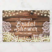 String Lights Baby's Breath & Lace | Rustiek hout Sparkling Wijnetiket (Enkel label)