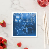 String Lights & Balloons Sweet 16 Dk Blue ID473 Servet (Insitu)