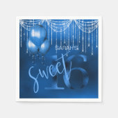 String Lights & Balloons Sweet 16 Dk Blue ID473 Servet (Voorkant)