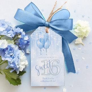 String Lights & Balloons Sweet 16 Lt. Blue ID473 Cadeaulabel