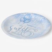 String Lights & Balloons Sweet 16 Lt. Blue ID473 Papieren Bordje (Gekanteld)