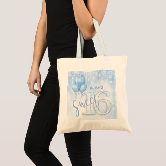 String Lights & Balloons Sweet 16 Lt. Blue ID473 Tote Bag (Voorkant (product))