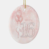 String Lights & Balloons Sweet 16 Roos Gold ID473 Keramisch Ornament (Rechts)