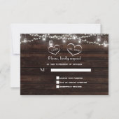 String Lights Barn Mason Jar BBQ Wedding RSVP Kaartje (Voorkant)