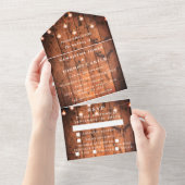 String Lights Barn Rustic Land All In One Uitnodiging (Afscheurbaar)