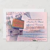 String Lights Beach Destination Uitnodiging voor e (Voorkant)