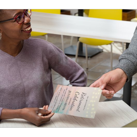 String Lights Beach Retirement Party Flyer