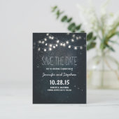 String Lights Bewaar de datum met sterrenhemel Aankondigingskaart (Staand voorkant)