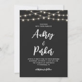 String Lights BEWERKBARE KLEUR Bruiloft uitnodigin Kaart (Voorkant)