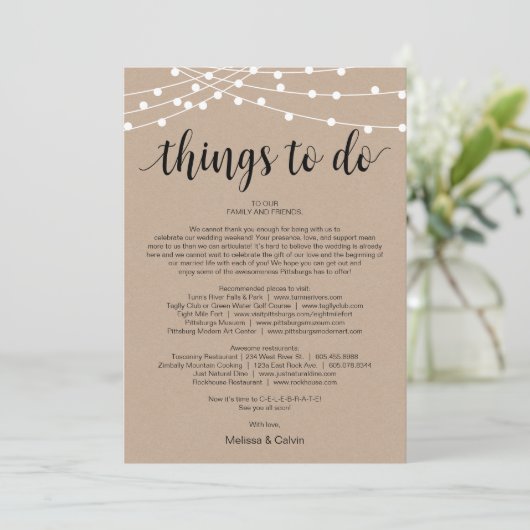 String Lights, Black, Dingen om te doen, reiskaart Programma (Staand voorkant)