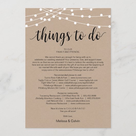 String Lights, Black, Dingen om te doen, reiskaart Programma (Voorkant)