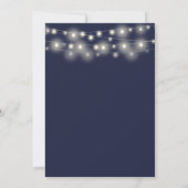 String Lights Bloemen Navy Blauw Bruiloft Save The Date (Achterkant)