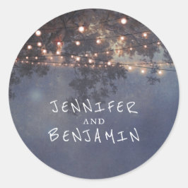 String Lights Boom Rustieke Bruiloft Ronde Sticker