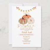 String Lights Bow Herfst pompoen baby shower Kaart (Voorkant)