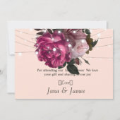 String Lights Burgundy Flowers bedankt Kaart (Achterkant)