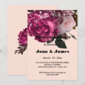 String Lights Burgundy Flowers Rehearsal Dinner Kaart (Voorkant / Achterkant)