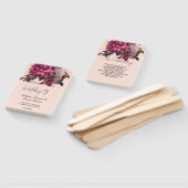 String Lights Burgundy Flowers Wedding Hand Fan Handwaaier (Niet-gemonteerd)