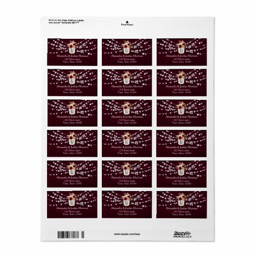 String Lights Burgundy Label (Full Sheet)