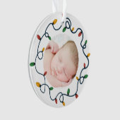 String Lights Custom Baby's First Christmas Photo (devant)