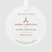 String Lights Custom Baby's First Christmas Photo (dos)