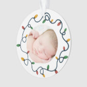 String Lights Custom Baby's First Christmas Photo (devant)