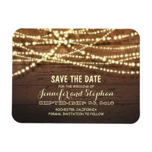 String Lights en Schuur Hout Opslaan De Datum Magneet