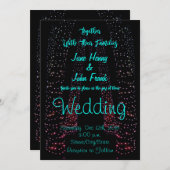 String Lights, Fairy Lights Wedding Kaart (Voorkant / Achterkant)