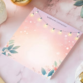 String Lights Floral Pastel Gepersonaliseerde naam Notitieblok