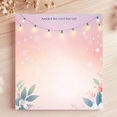 String Lights Floral Pastel Gepersonaliseerde naam Notitieblok