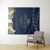 String Lights & Flowers 50th Wedding Jubileum T Wandkleed (In Situ (horizontaal))