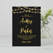 String Lights FOLIE Aangepaste Kleur Bruiloft Uitn Folie Uitnodiging (Staand Voorkant)