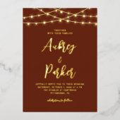 String Lights FOLIE Aangepaste Kleur Bruiloft Uitn Uitnodiging (Voorkant)