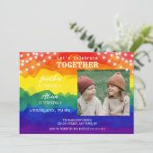 String Lights Foto Kleurrijke gezamenlijke verjaar Kaart (Staand voorkant)