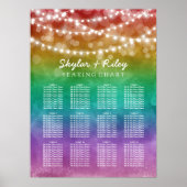 String Lights Gay Wedding Seating Chart 12 Tables Poster (Voorkant)