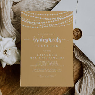 String Lights Geel Bruidsmeisjes Luncheon Douche Kaart