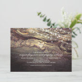 String Lights gesneden hart rustieke bruiloft Kaart (Staand voorkant)